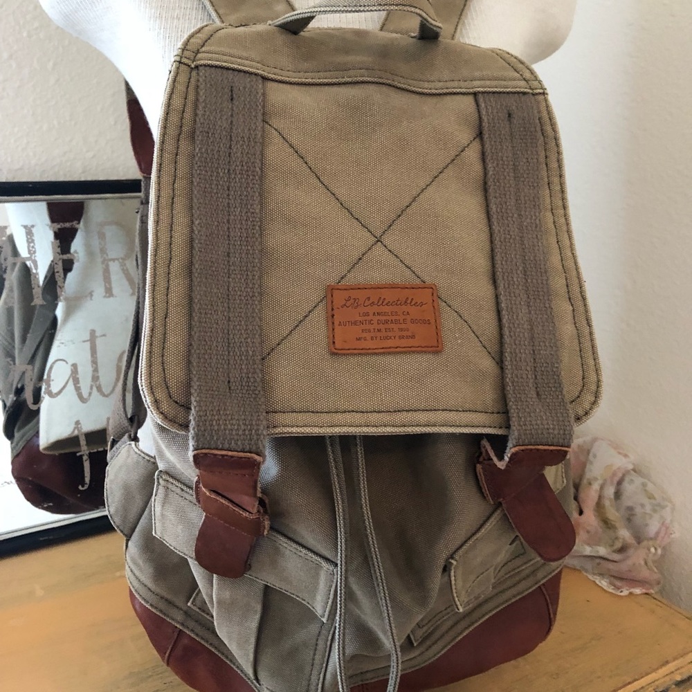 Lucky Brand Canvas & Leather Backpack
